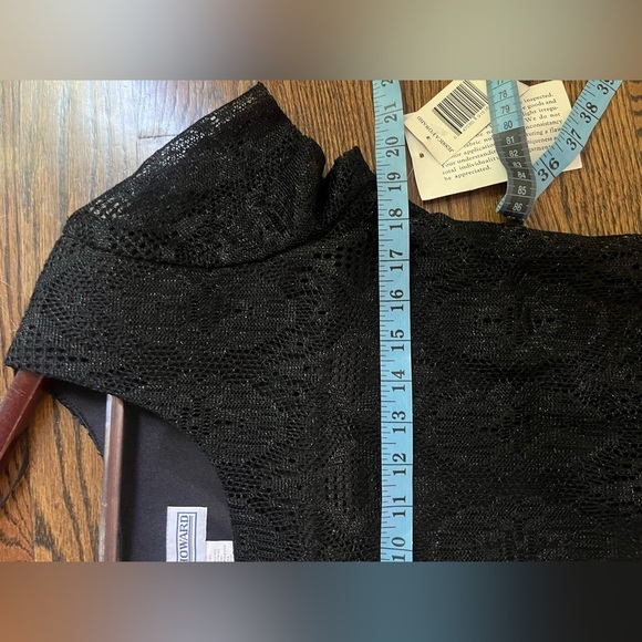 Jessica Howard VTG Dress Size 10 Black Lace Metallic Scalloped Fringe Hem NWT - Picture 8 of 9